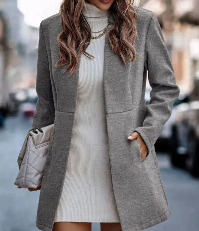 Slim Black Waterproof Long Summer Coat for Women (One Piece)