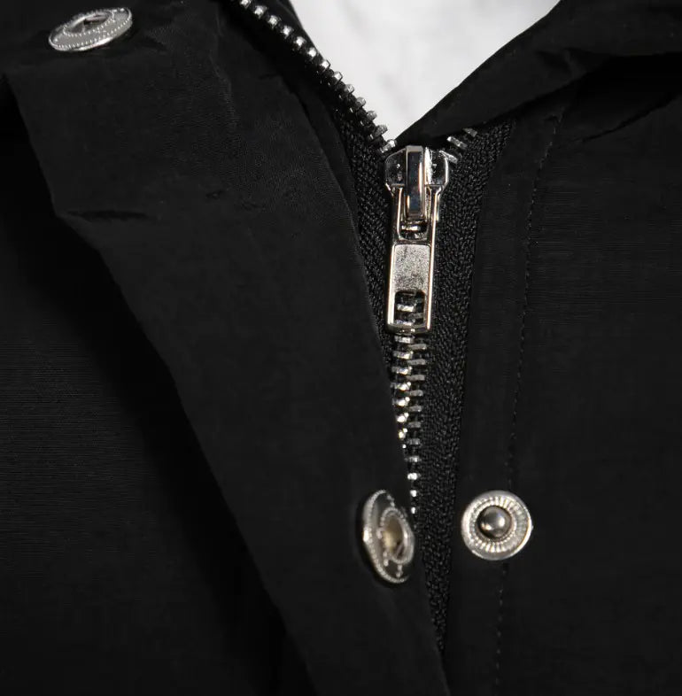 Thickened Cotton Jacket for Women - Black Hooded Coat